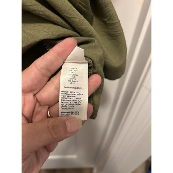 Caralyn Mirand “The Drop” Raglan sleeve Boho Ruffle Pockets V-Neck Size Large - Picture 4 of 5